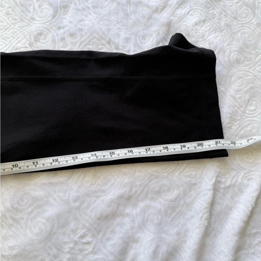 Lululemon Black Cropped Leggings Ruched Hem Size 4 - Picture 9 of 9